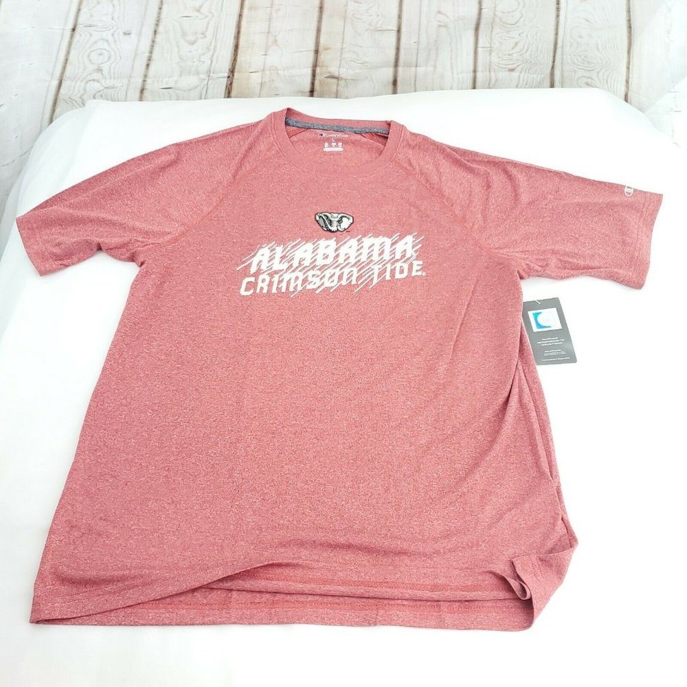 Champion Mens Coral White Alabama Crimson Tide Pullover T Shirt Size Large